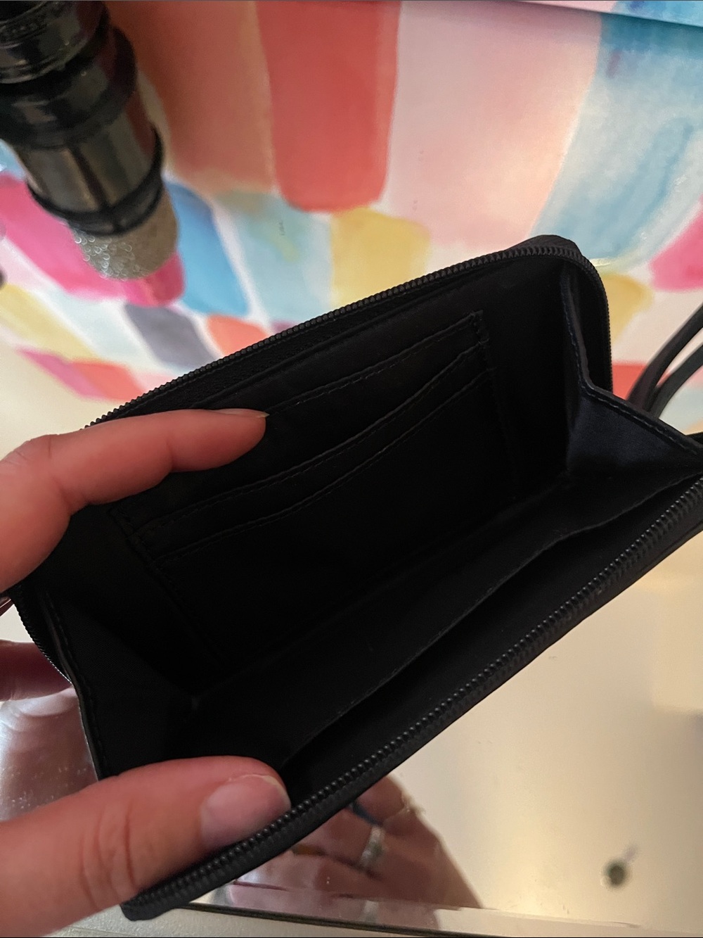COACH Black Studded Zip Wristlet - Picture 6 of 8